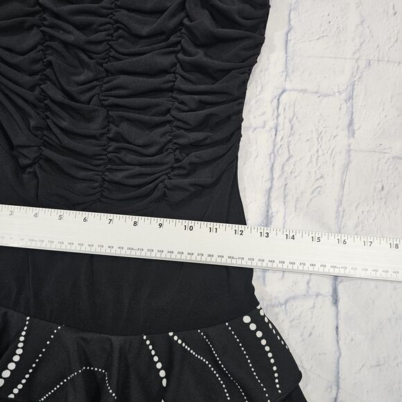 Jodi Kristopher WOMENS SIZE SMALL Black Ruffles Stretch Dress VINTAGE MADE USA - Picture 4 of 10